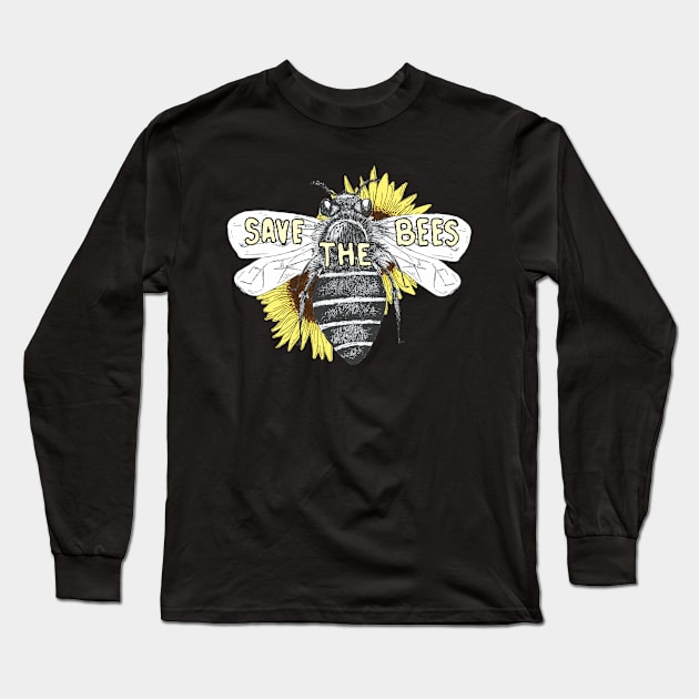 Save the Bees Design Long Sleeve T-Shirt by Richardsonh25